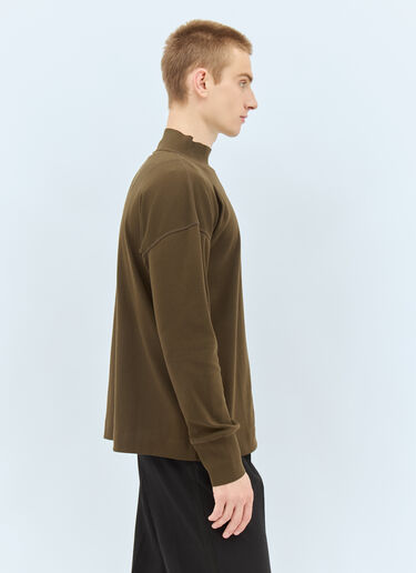 MHL by Margaret Howell Mock Neck Thermal Sweatshirt Green mhl0158007