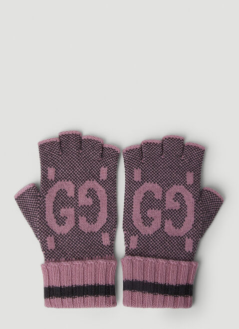 Max Mara GG Jacquard Fingerless Gloves Khaki max0254083