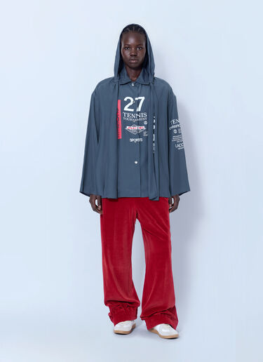 Lacoste Runway Oversized Hooded Print Shirt Grey lac0266015