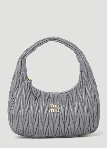 Miu Miu Wander Matelassé Hobo Bag Grey miu0252076