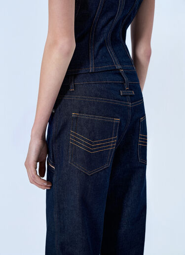 Jean Paul Gaultier Cut Out Wide Leg Jeans Blue jpg0264006