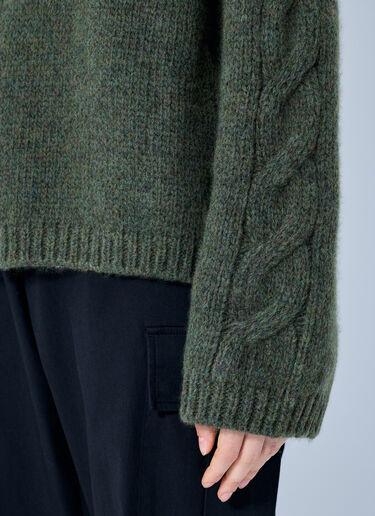 LN-CC® - Moncler: Zipped Knit Sweater - Dark Green Moncler Zipped Knit Sweater Dark Green mon0266013