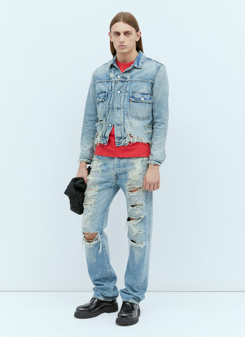 Kenzo x Levi's Type II Distressed Trucker Jacket Red klv0156003