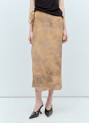 Sportmax Silk Wrap Midi Skirt Beige spx0255013