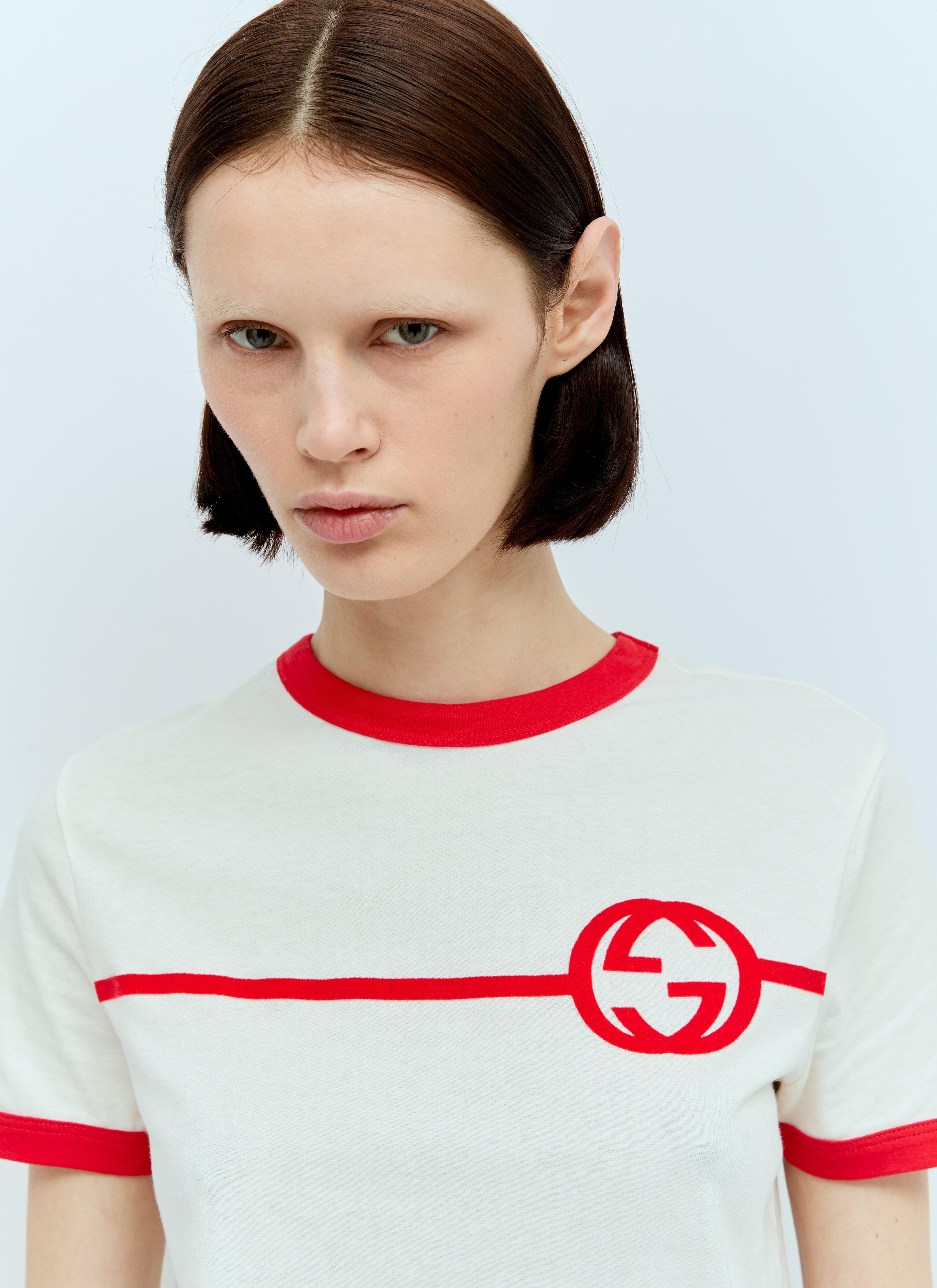 Gucci Women s Logo Print T Shirt in White LN CC
