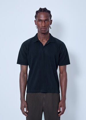 Homme Plissé Issey Miyake Basics Polo Shirt Black hmp0166005