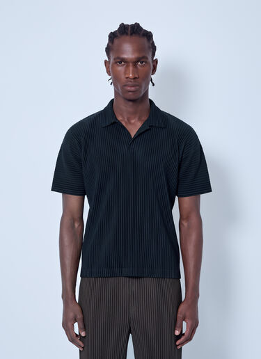 LN-CC® - Homme Plissé Issey Miyake: Basics Polo Shirt - Black Homme Plissé Issey Miyake Basics Polo Shirt Black hmp0166005
