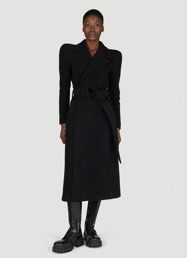 Balenciaga Round Shoulder Cashmere-Blend Coat Black bal0254019