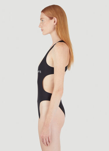 Alexander Wang Crystal Logo Repeat Cut-Out Swimsuit Black awg0245035