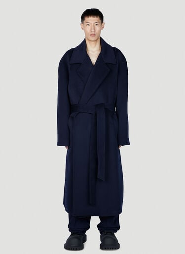 Balenciaga Raglan Belted Coat Dark Blue bal0151004