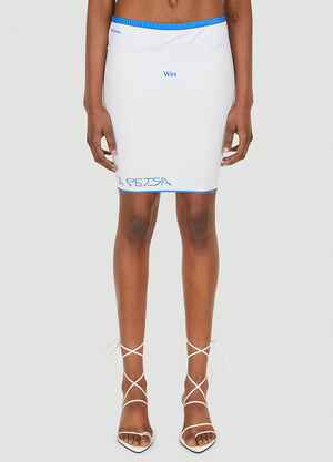 DI PETSA Wet Script Skirt White dip0247007