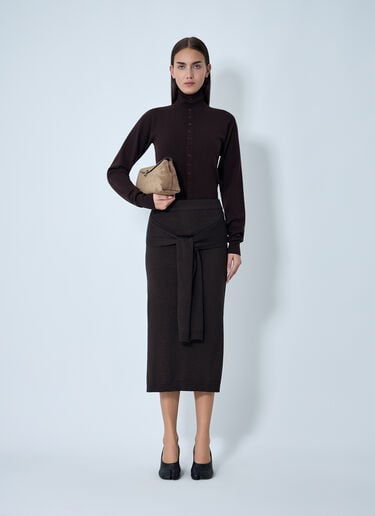 Trompe L’Oeil Midi Skirt Lemaire Trompe L’Oeil Midi Skirt Brown lem0262009