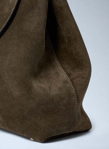 TOTEME T-Lock Suede Satchel Bag Beige tot0263071