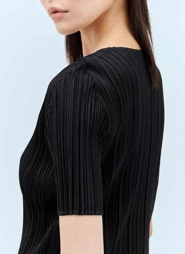 Pleats Please Issey Miyake 短袖褶皱上衣 黑色 plp0257031