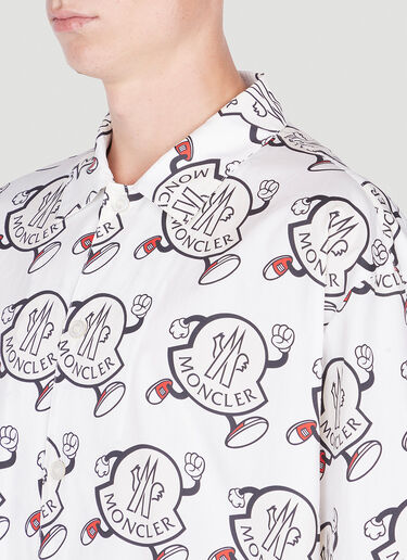 Moncler Camicia Logo Print Shirt White mon0152016