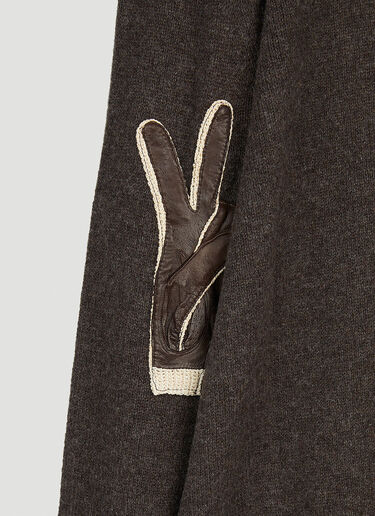 Raf Simons Gloves Sweater Brown raf0252011