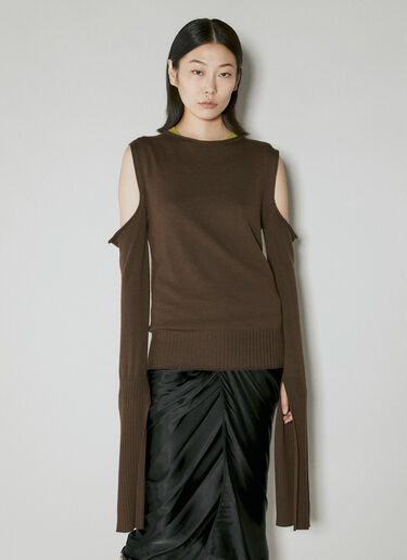 Rick Owens ケープスリーブニットセーター ブラウン ric0253025