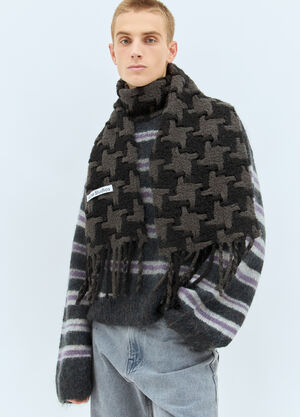 Acne Studios Houndstooth Scarf Black acn0158024