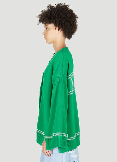 Marni 비대칭 헴 카디건 그린 mni0251008