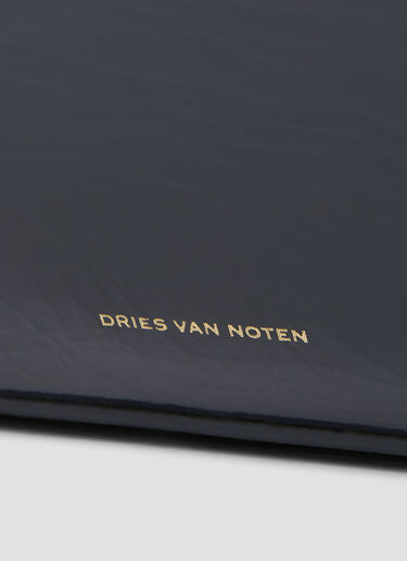 Dries Van Noten 주름진 가죽 토트백 블랙 dvn0253001