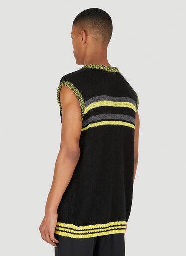 Raf Simons x Fred Perry Stripe Knit Sleeveless Sweater Black rsf0147004