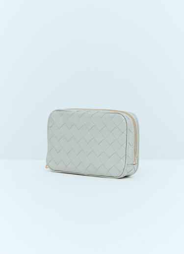 Bottega Veneta Small Intrecciato Zip Pouch Grey bov0254019