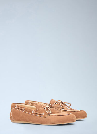 Miu Miu Faded Suede Loafers Brown miu0256046