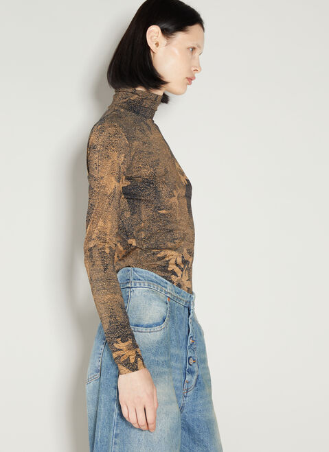 MM6 Maison Margiela Graphic Print Highneck Top Blue mmm0253017