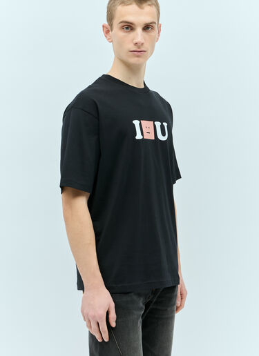 Acne Studios 方脸徽标 T 恤  黑色 acn0155007