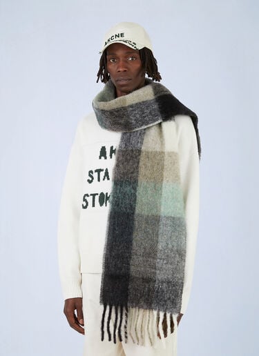Acne Studios Check Scarf Green acn0346015