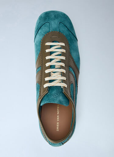 LN-CC® - Dries Van Noten: Suede Panel Sneakers - Light Blue Dries Van Noten Suede Panel Sneakers Light Blue dvn0165028