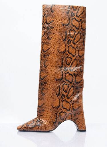 Snake Print Bridge Boots Coperni Snake Print Bridge Boots Brown cpn0257009