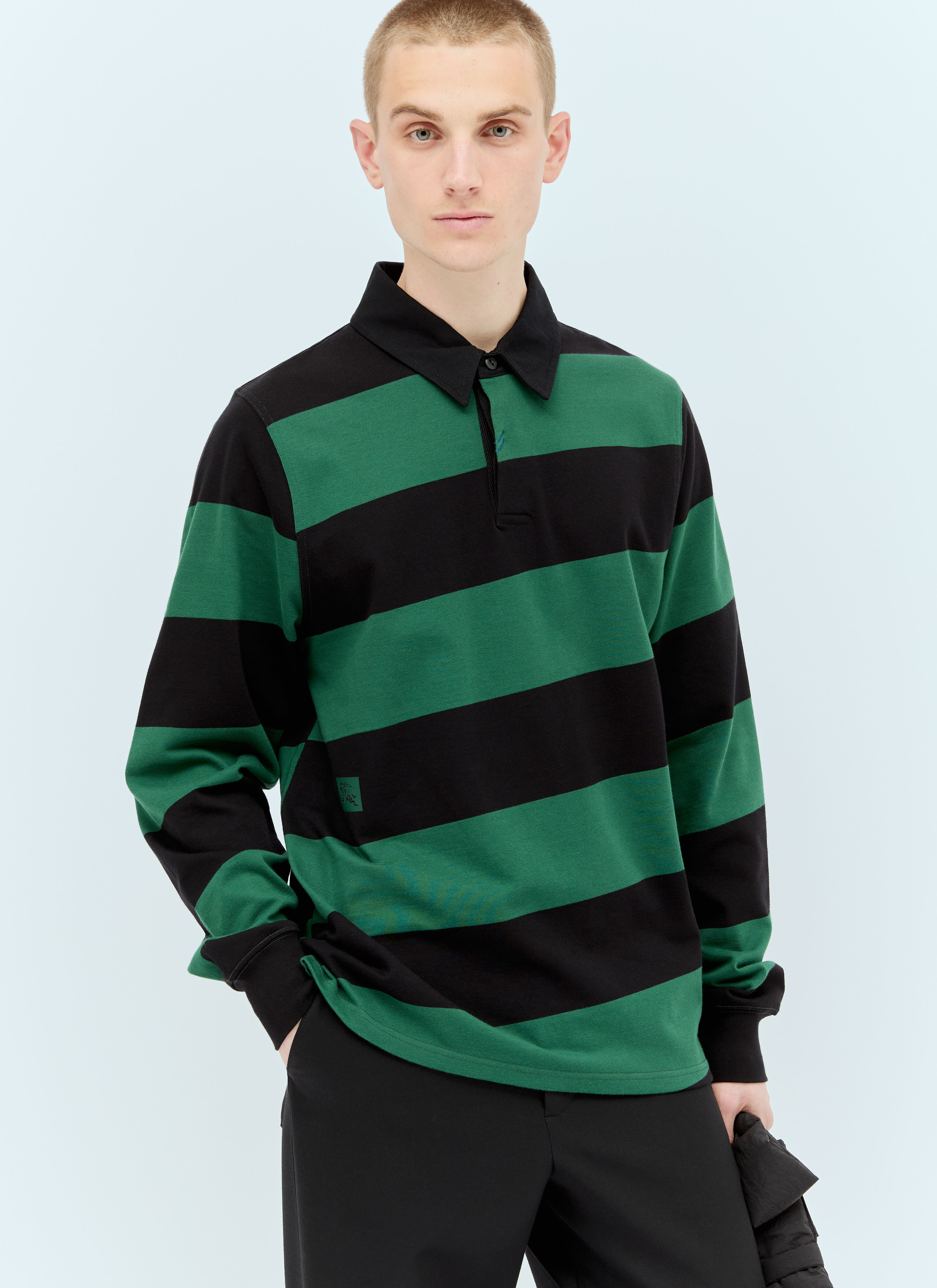 Burberry Striped Polo Shirt Green bur0155030