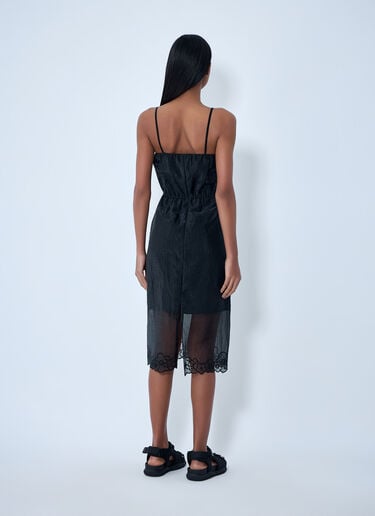 Cecilie Bahnsen Sheer Overlay Midi Dress Black cec0262022