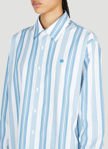 Acne Studios 方脸贴饰条纹衬衫 白色 acn0253013