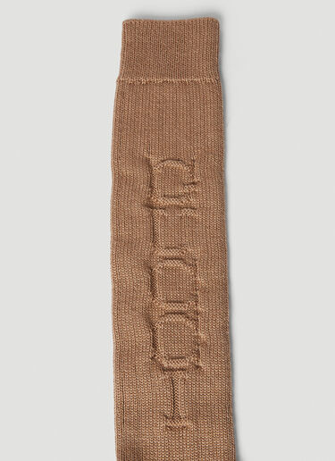 Gucci Logo Debossed Socks Beige guc0251012