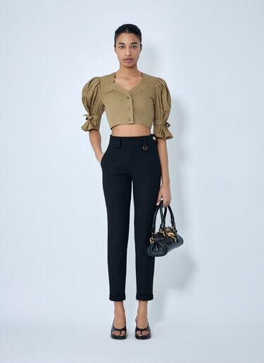 Structured Cropped Blouse Chloé Structured Cropped Blouse Olive chl0264005