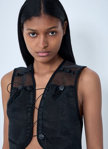 Cecilie Bahnsen Mesh Panel Crop Top Black cec0262023