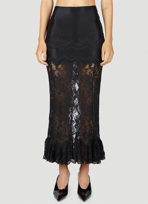 Paco Rabanne Sheer Lace Midi Skirt Pink pac0253047