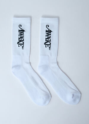 Awake NY Logo Motif Socks Black awk0160013