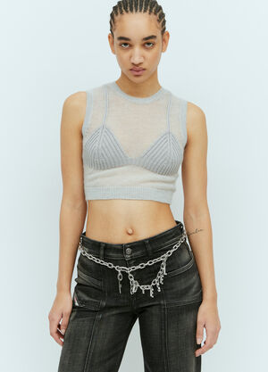 Diesel M-Arostica Knit Tank Top Grey dsl0257016