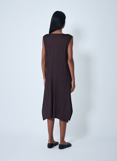 Pleats Please Issey Miyake Pleated Midi Dress Brown plp0262004
