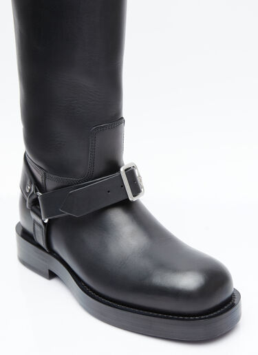 Burberry Leather Saddle Tall Boots Black bur0254020