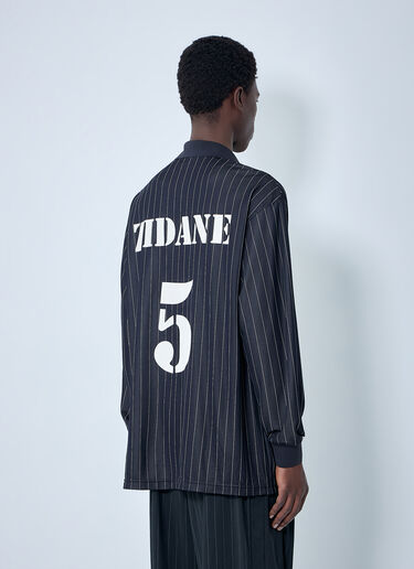 Y-3 Pinstripe Long Sleeve Polo Shirt Black yyy0364042