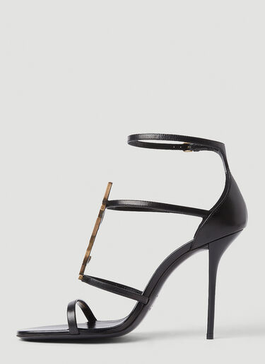 Saint Laurent Cassandra Logo Plaque High Heels Black sla0249105