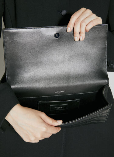 Saint Laurent Kate Leather Clutch Black sla0253135