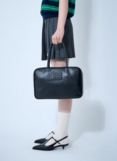 Beau Leather Shoulder Bag Miu Miu Beau Leather Shoulder Bag Black miu0262050