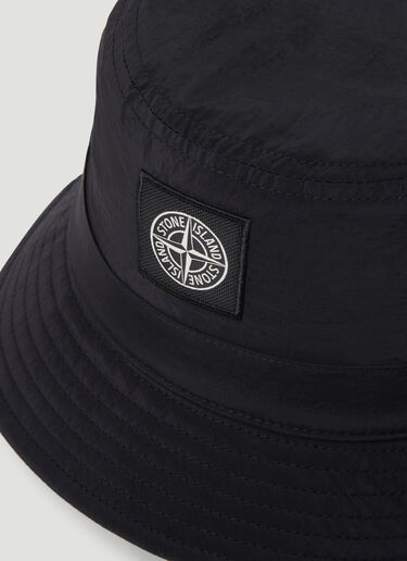 Stone Island Logo Patch Bucket Hat Black sto0154095