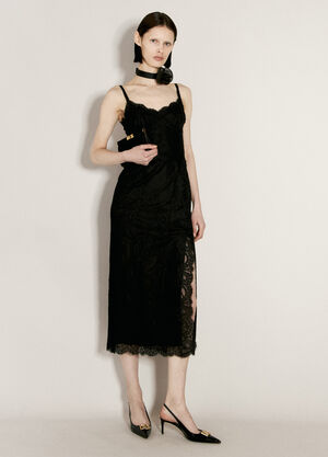 Dolce & Gabbana Lace Slip Dress Black dol0256003