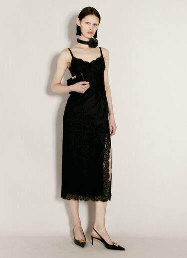 Dolce & Gabbana Lace Slip Dress Black dol0256003